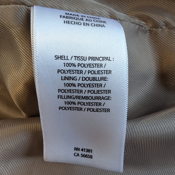 Lauren Ralph Lauren Quilted Jacket Black Label Hooded Coat Beige Classy Used L - Picture 9 of 12